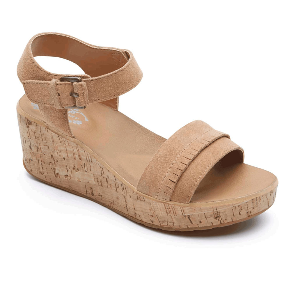 Sandalias Rockport Mujer Mexico - Weekend Casuals Lanea Quarter-Strap Kaki - PNKEU3046